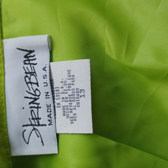 Stringbean Vtg Button Up Neon Green Linen Blend Jacket, NWT, Sz 13 - Picture 5 of 7